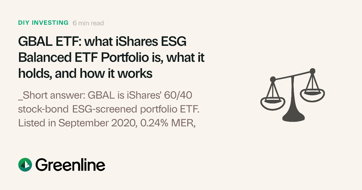 GBAL ETF: ESG 60/40 balanced portfolio holdings | Greenline