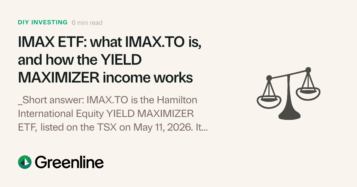 IMAX ETF: Hamilton International Equity YIELD MAXIMIZER | Greenline